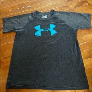 Boys Under Armour Gray and Blue Active Shirt